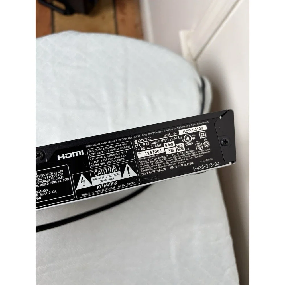 Sony Blu-Ray Disc/DVD Player BDP-S3100 Wifi HDMI